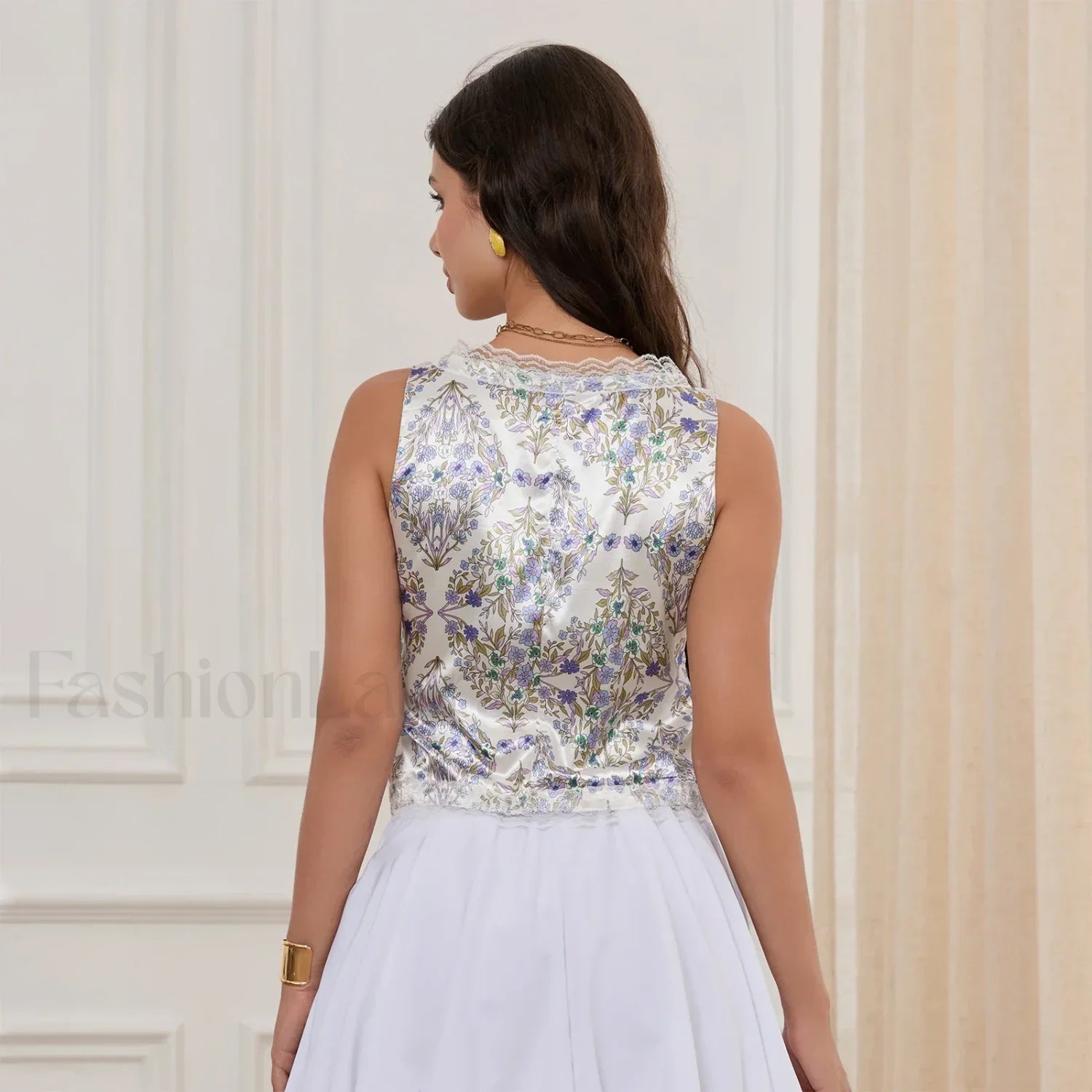 Silky Double-Bow Lace Crop Top