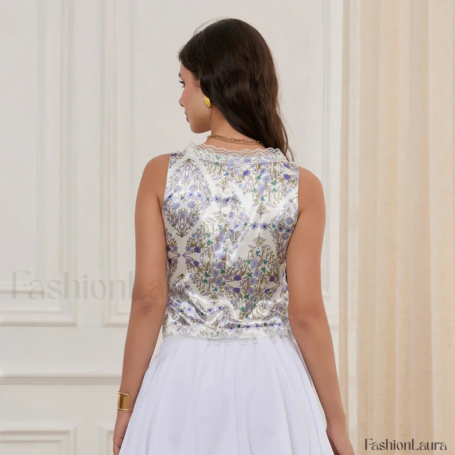 Silky Double-Bow Lace Crop Top