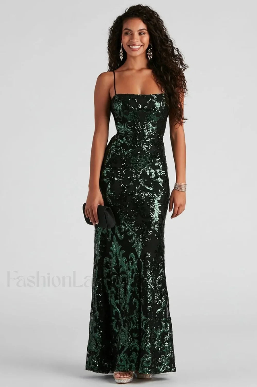 Sima Baroque Stylish Sequin Maxi Dress