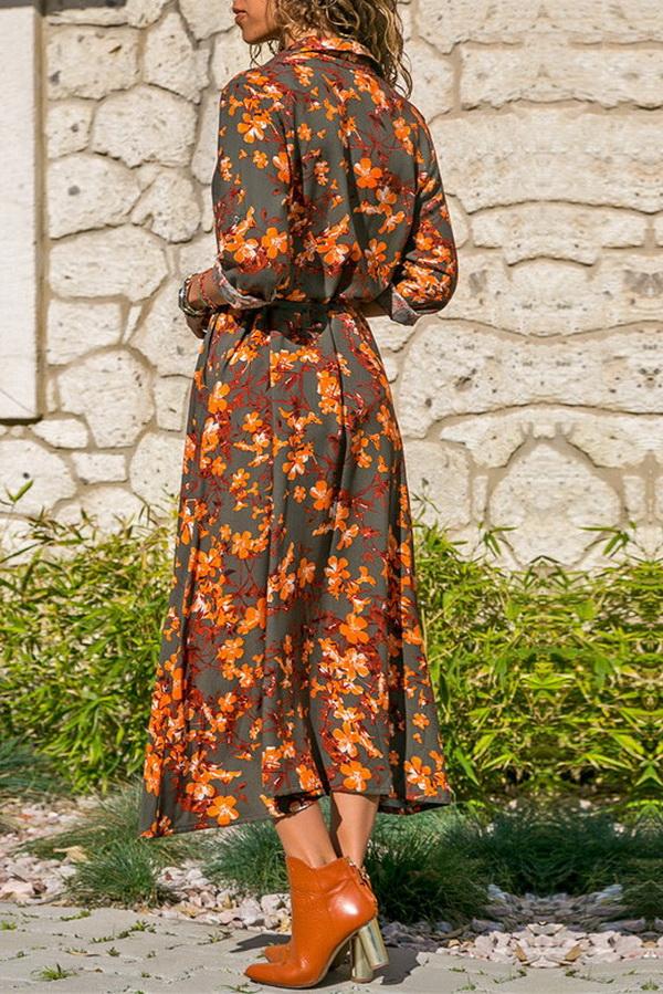 Off-shoulder Three Quarter Length Sleeve High-waist Split Dress