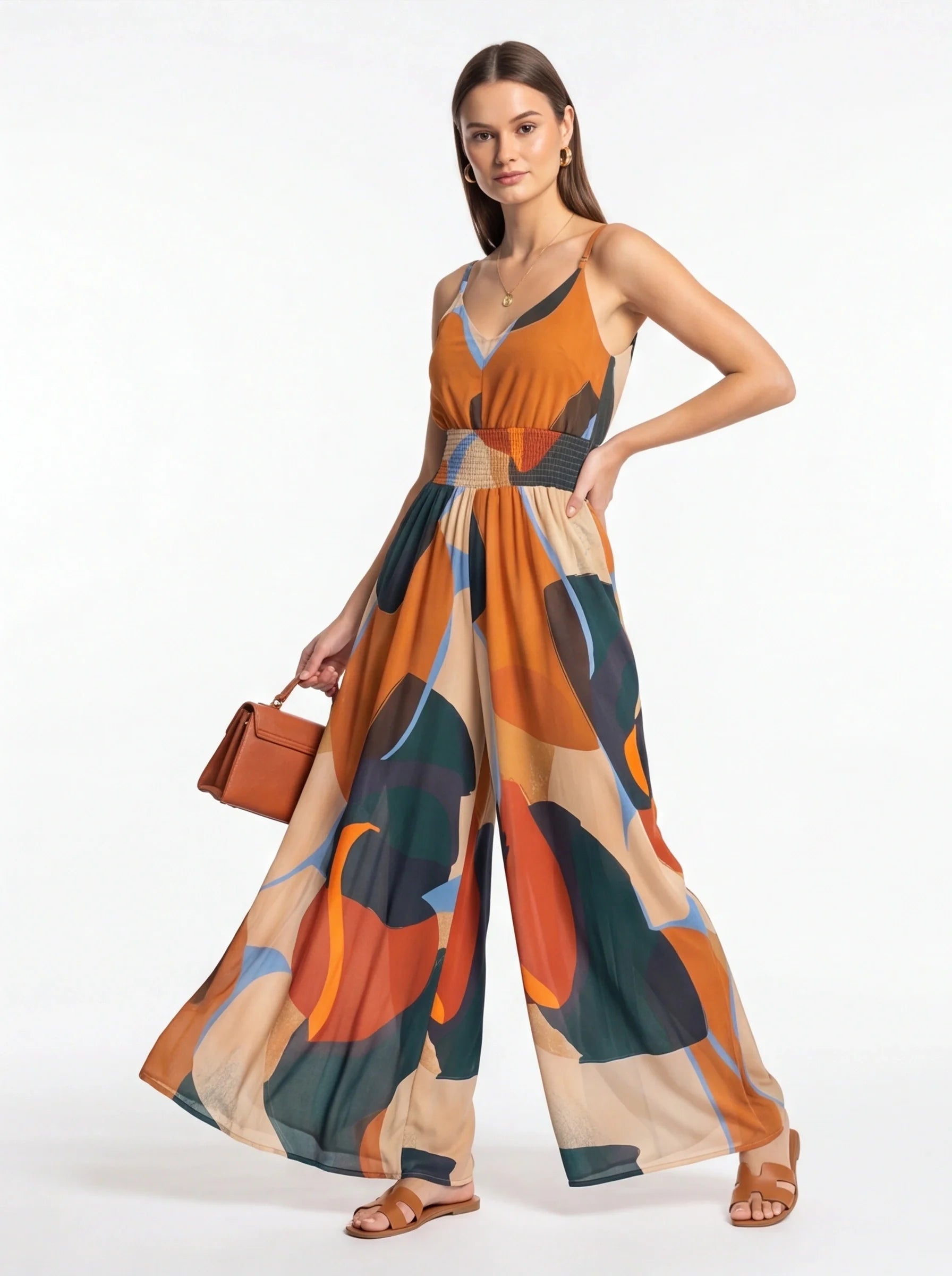 Ava Lightweight Backless Wide-Leg Jumpsuit with Pockets - Jamota