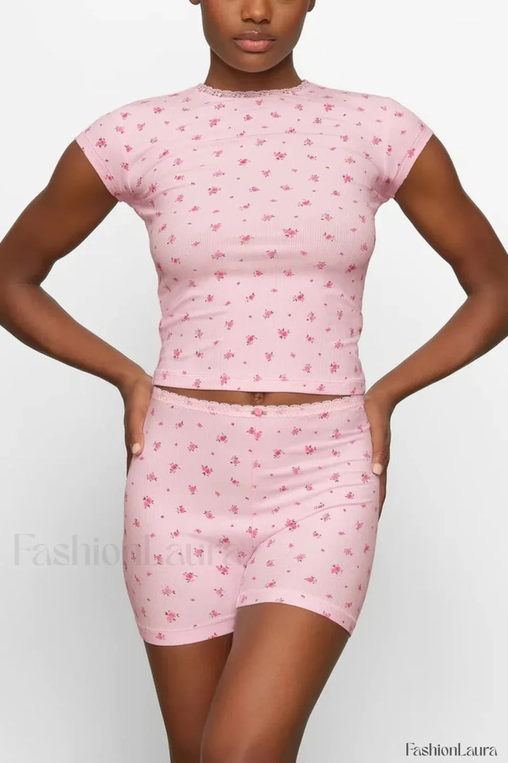 Skims Soft Lounge Charming Top + Shorts Set