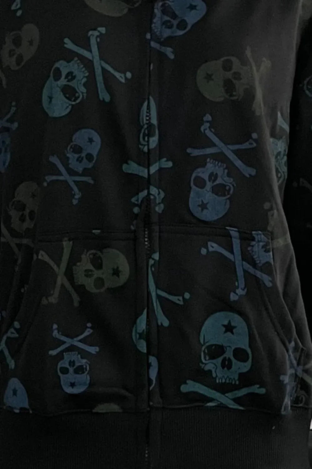 Skull Graphic Long Sleeve Hoodie