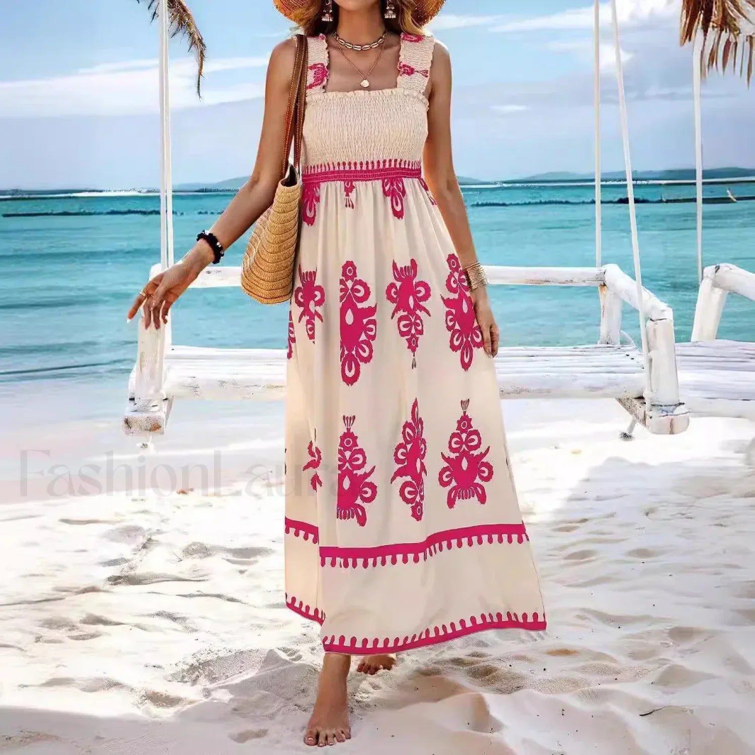 Sleeveless A-Line Party Boho Dress