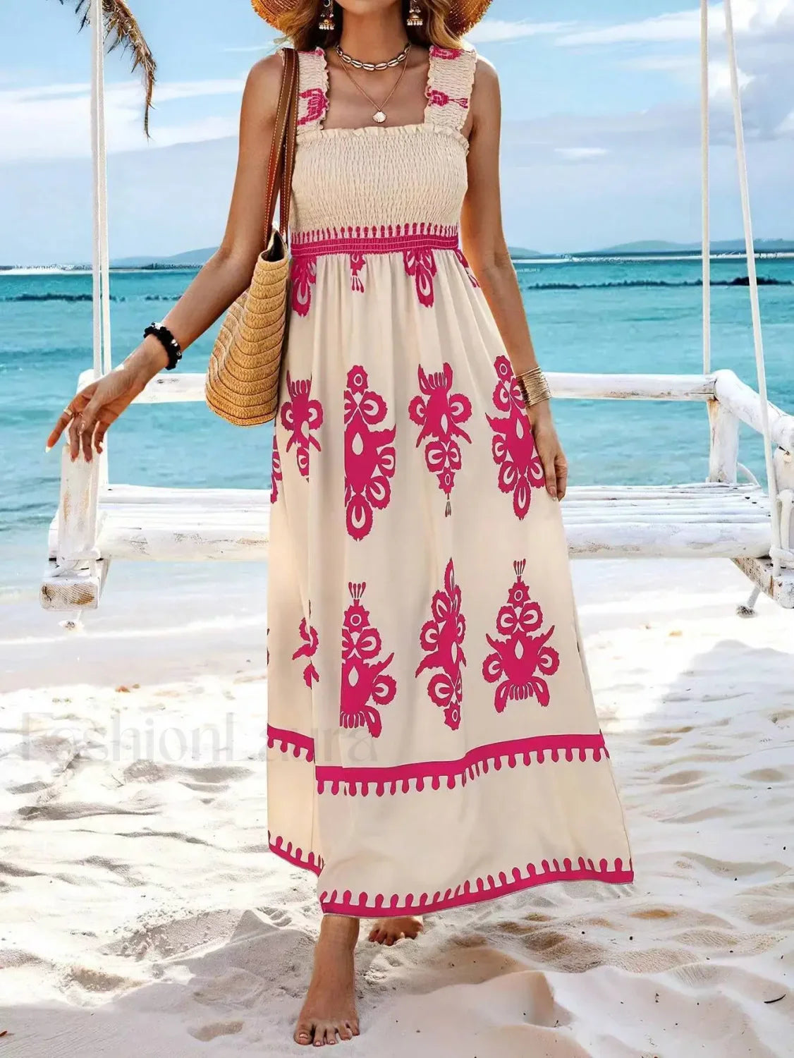Sleeveless A-Line Party Boho Dress
