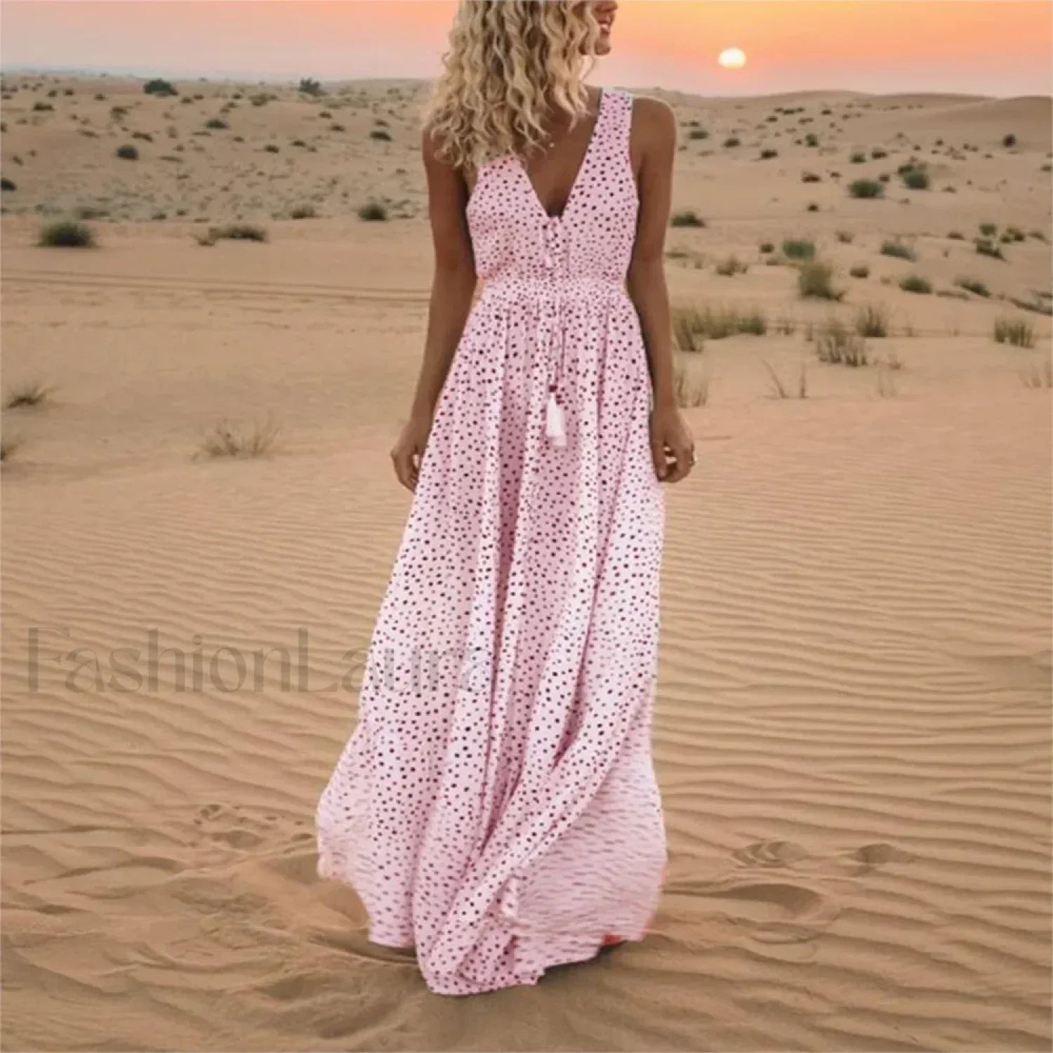 Sleeveless A-Line Patchwork Boho Dress