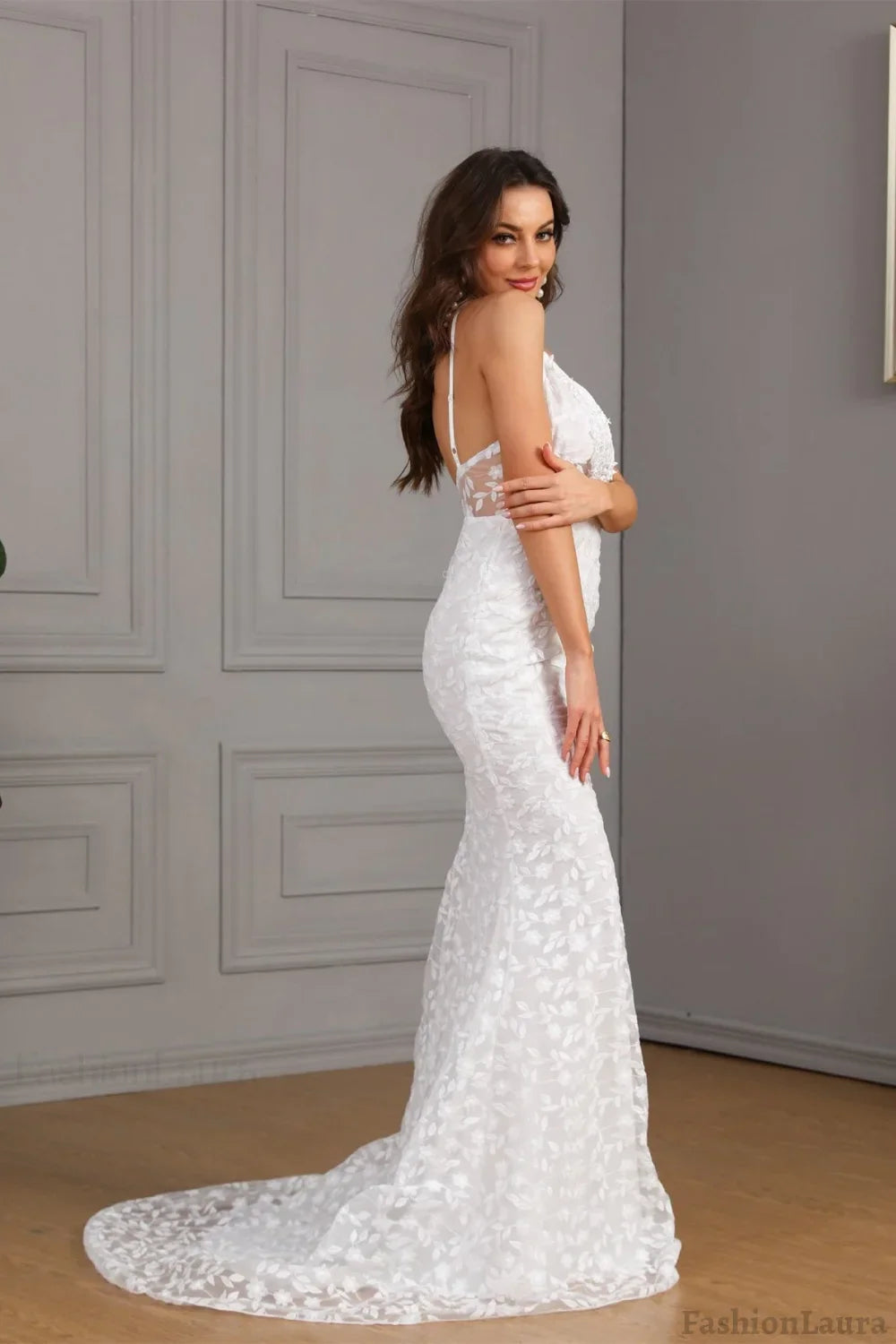 Sleeveless Train Bodycon Formal Dress