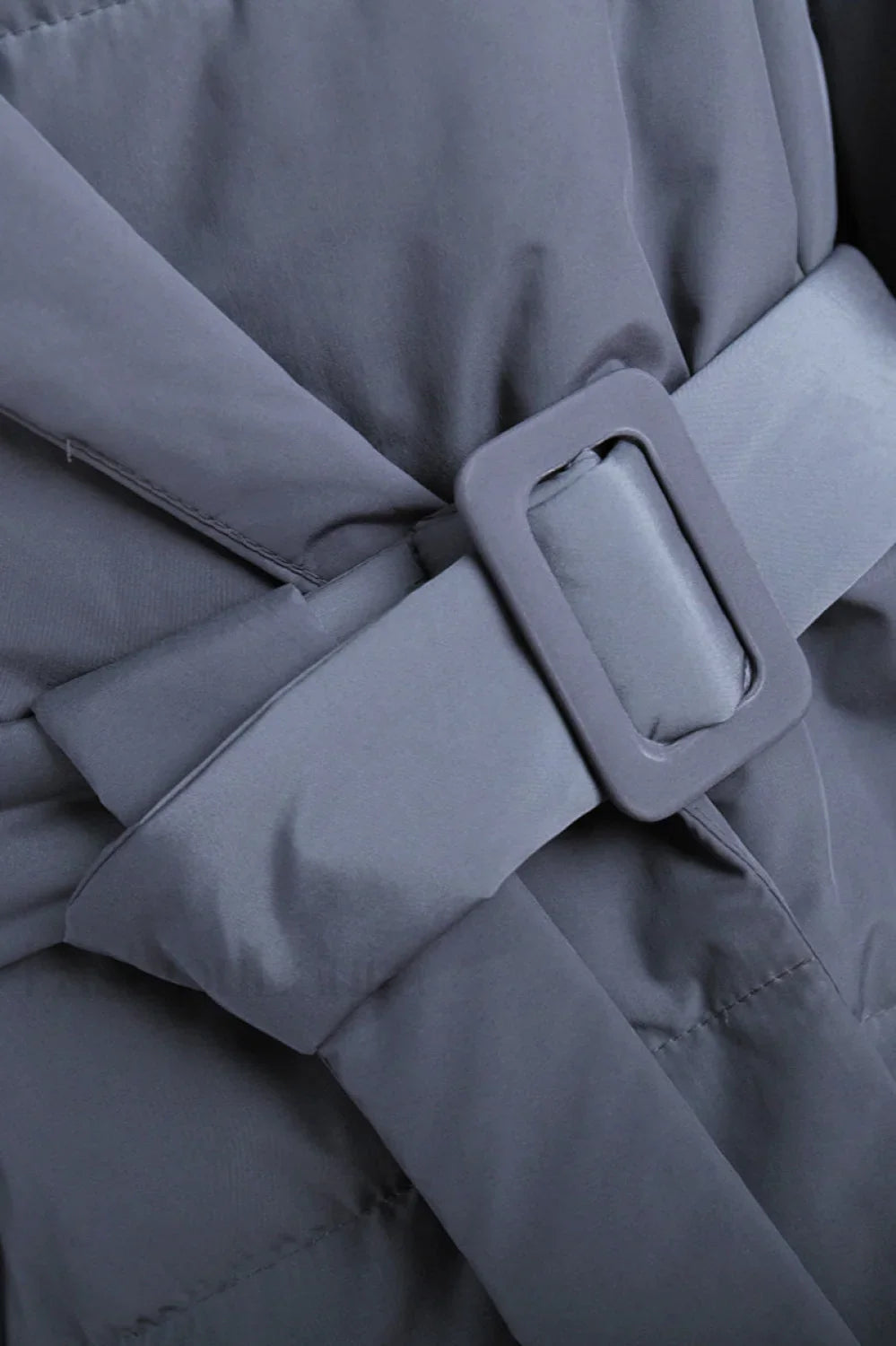 Slim Fit Lapel Belted Winter Coat