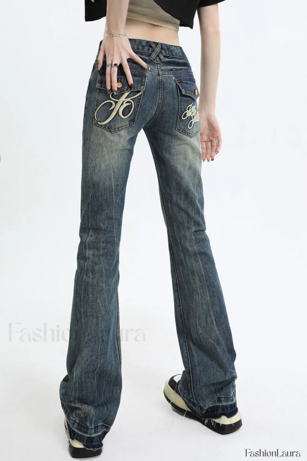 Slim Fit Low Waist Micro Flare Jeans