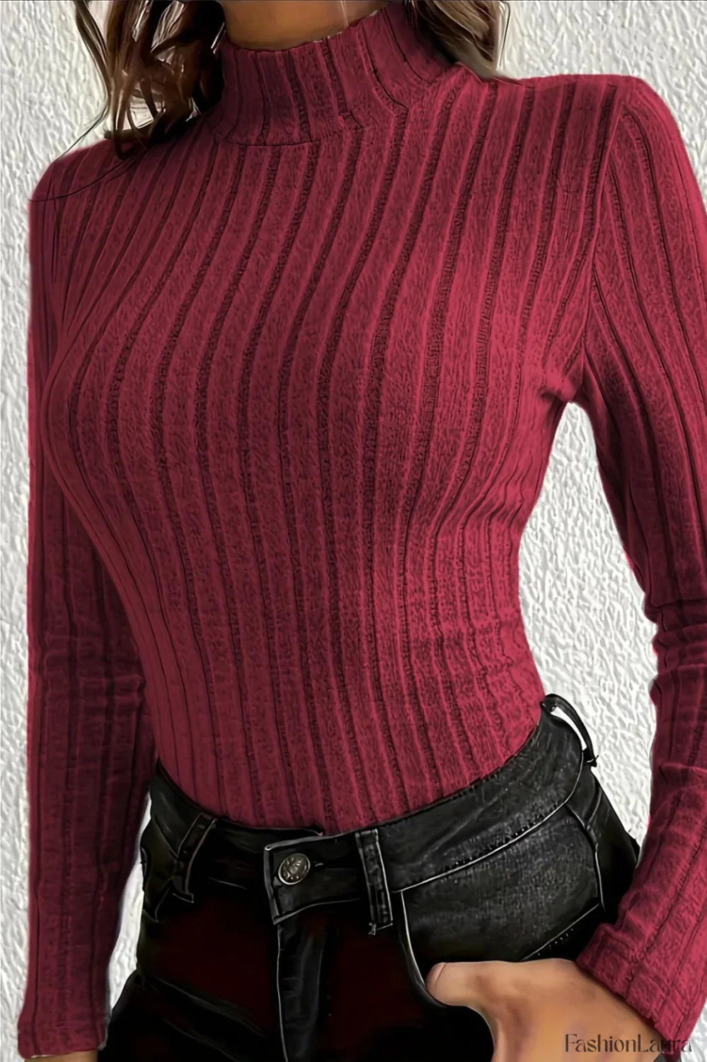 Slim Fit Mock Neck Knit Sweater