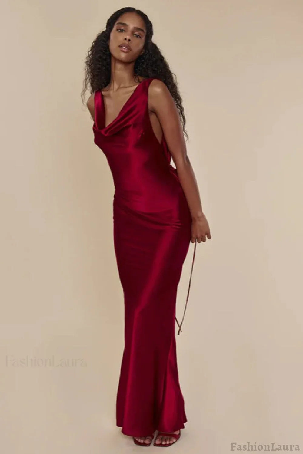 Slim Fit Open Back Maxi Dress