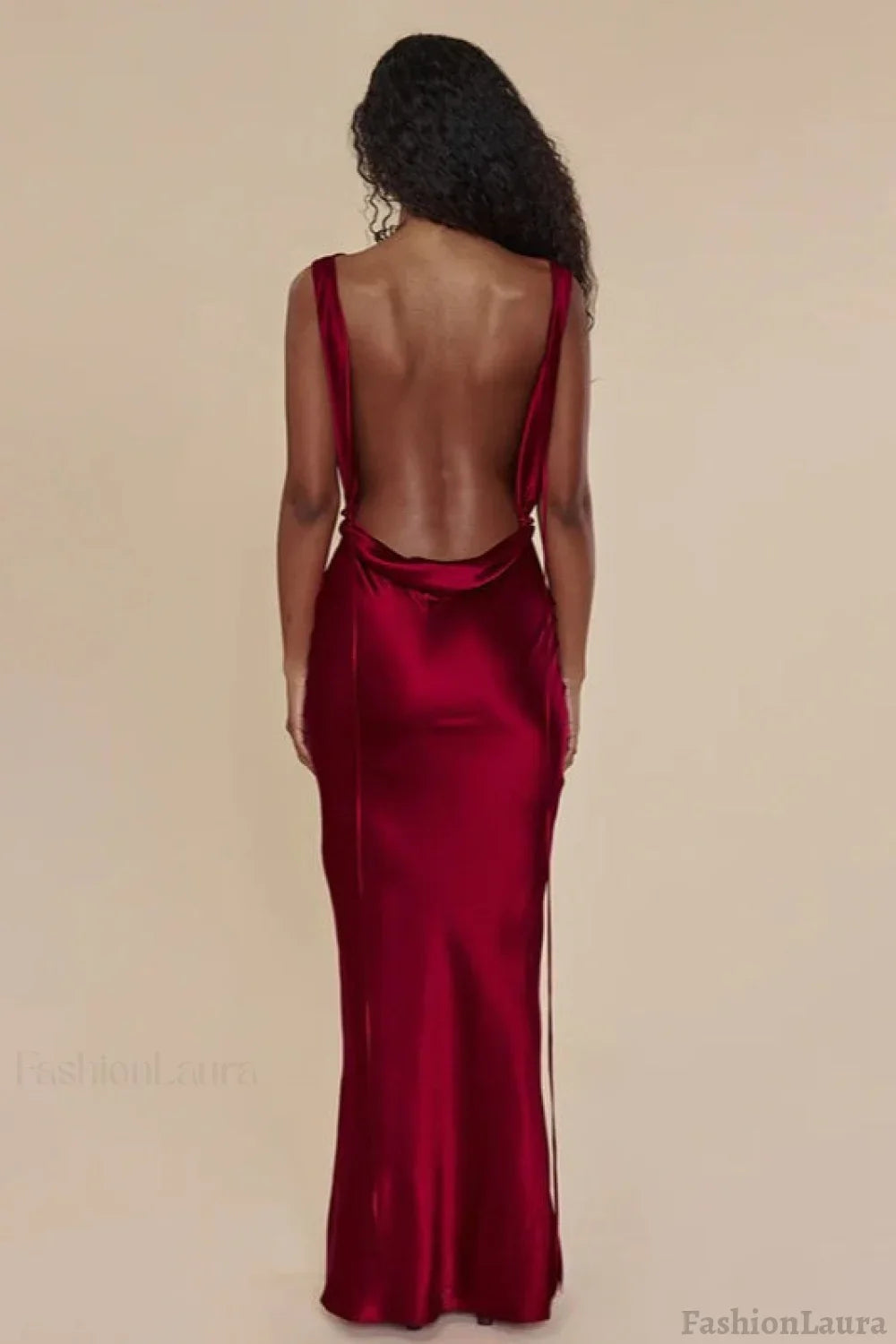Slim Fit Open Back Maxi Dress