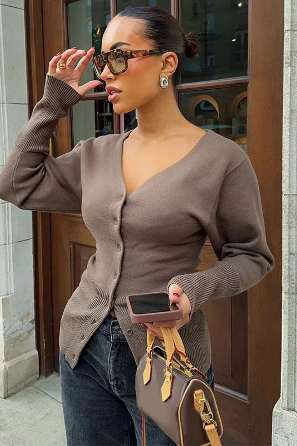 Slim Fit Ribbed Knit Sweater