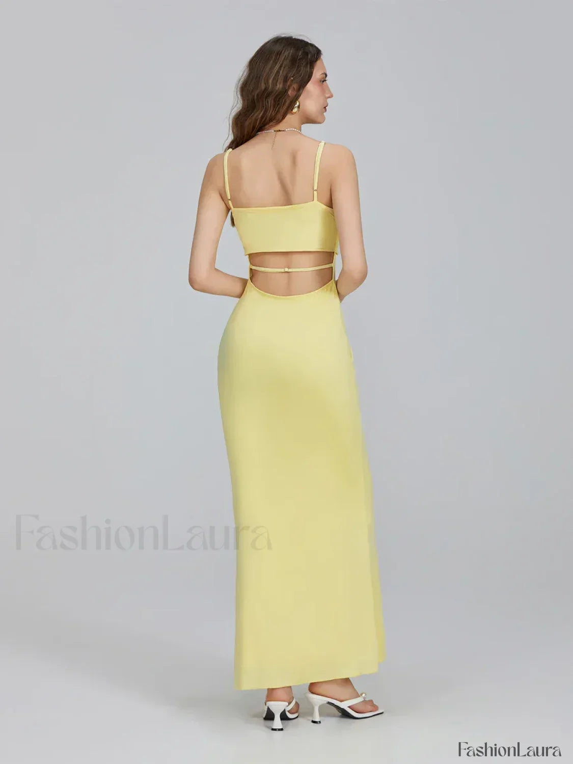 Slim Square Strap Party Maxi Dress