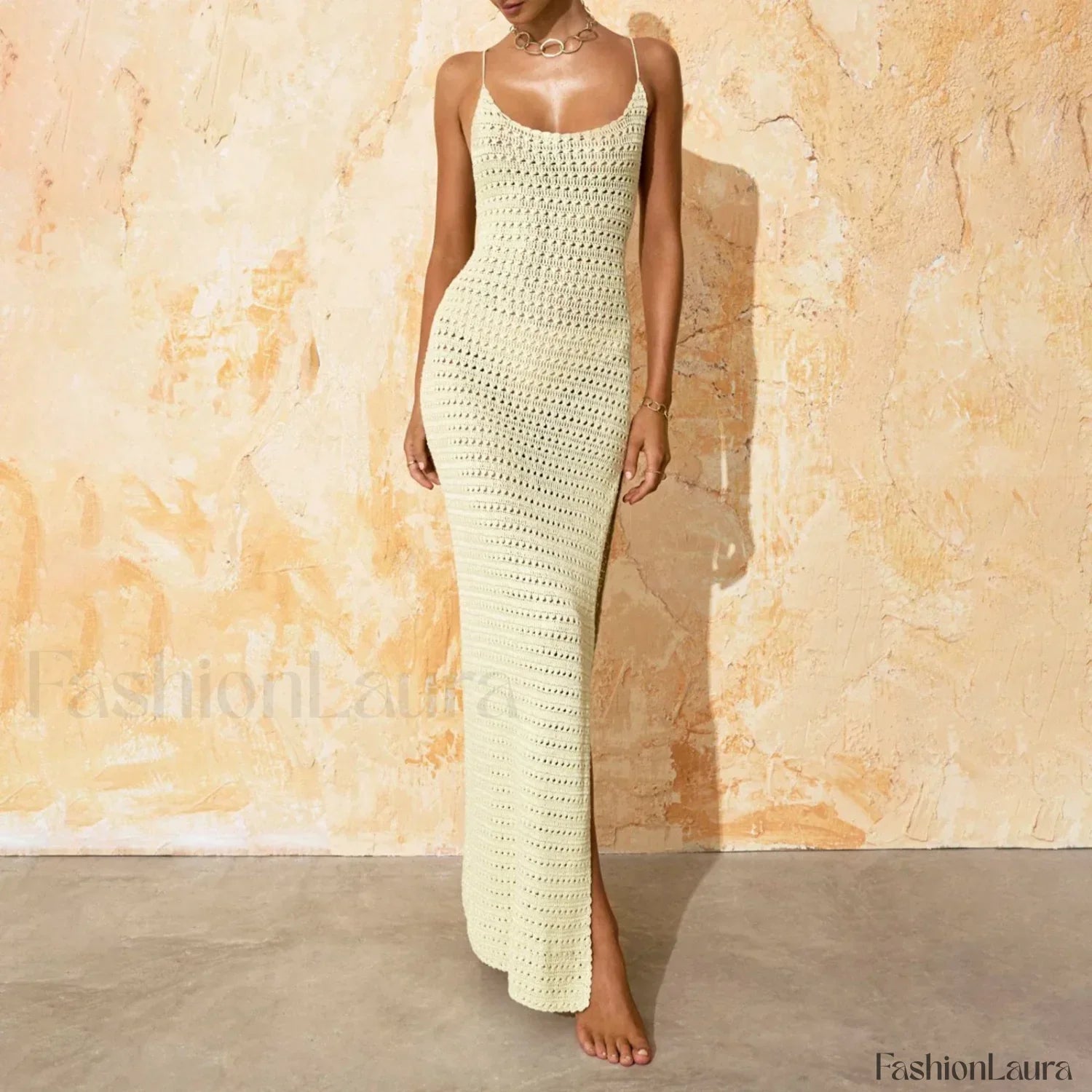 Slit Bodycon Knit Maxi Cover Up