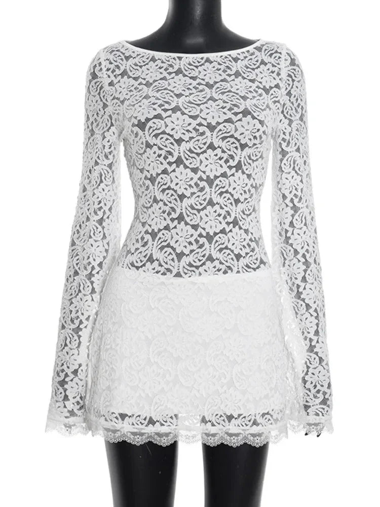Sofia Lace Long Sleeve Mini Dress