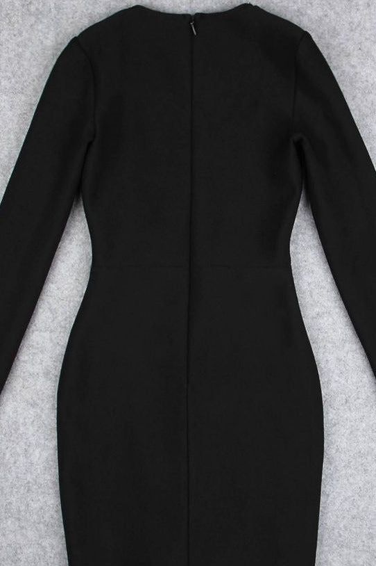 Sofie Bodycon Long Sleeve Mini Dress - Classic Black