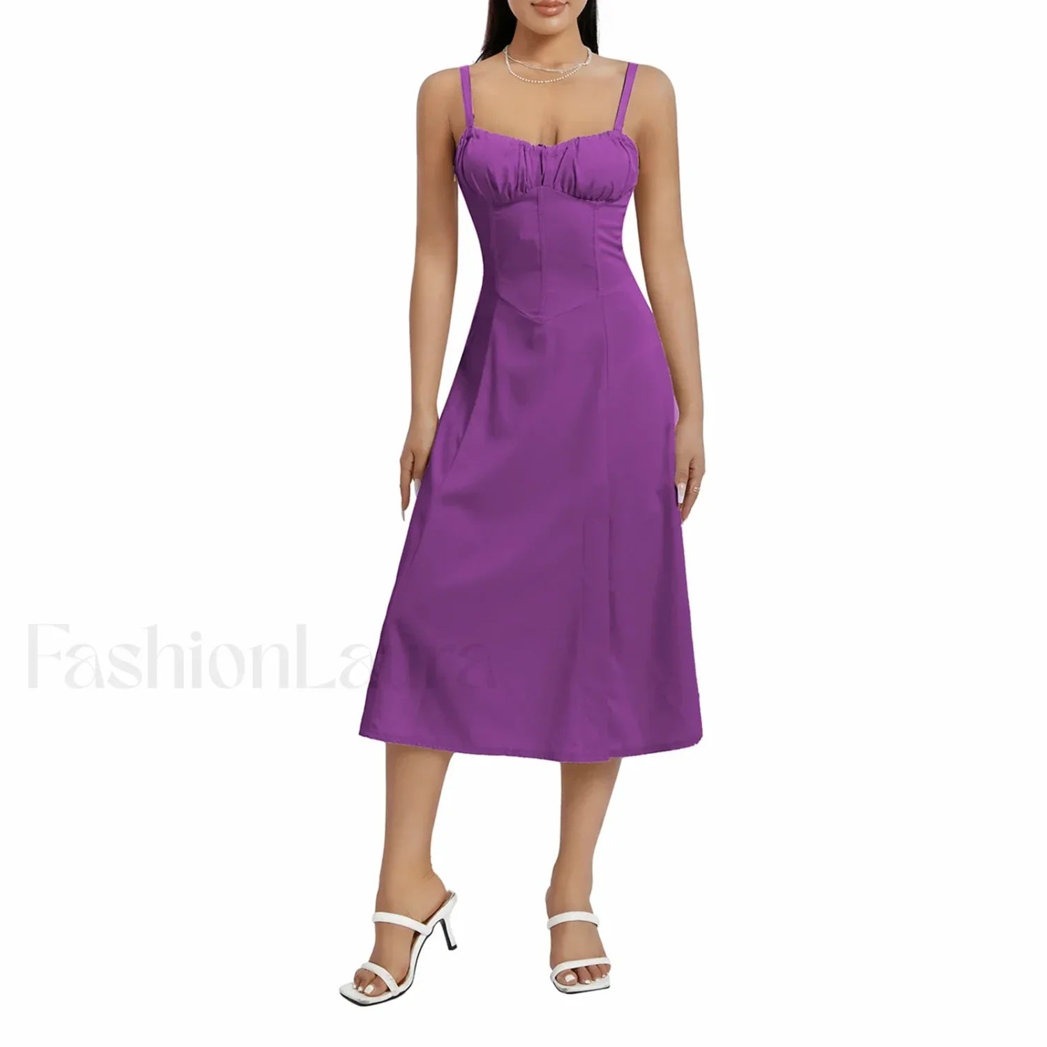 Solid Bandage A-Line Midi Dress