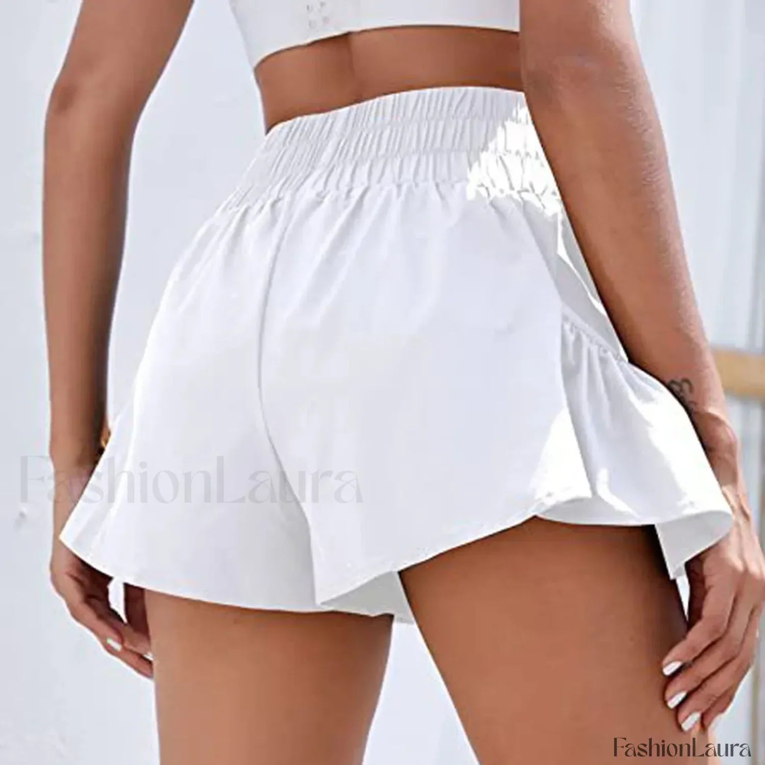 Solid Color Tennis Skirt Yoga Shorts Gym Sportswear Loose Short
