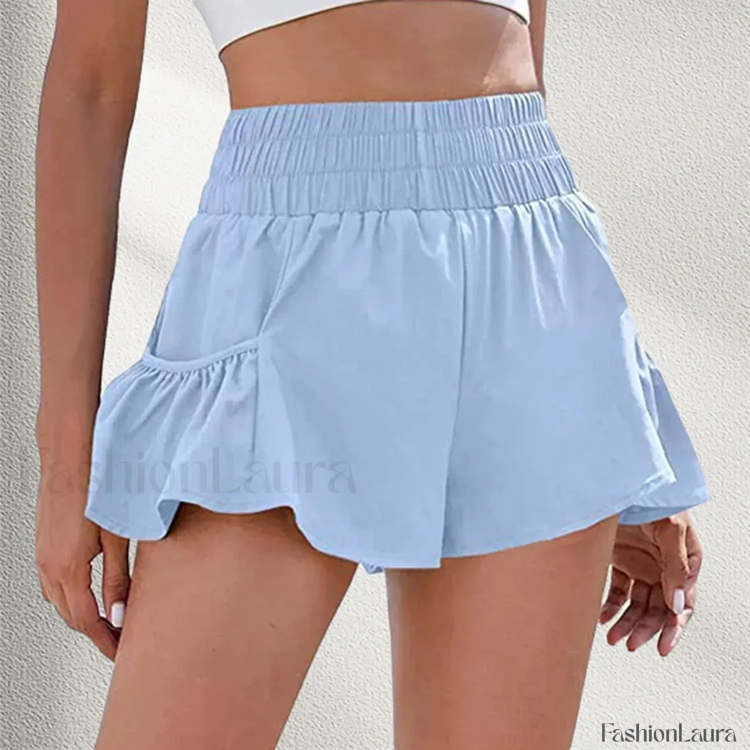 Solid Color Tennis Skirt Yoga Shorts Gym Sportswear Loose Short