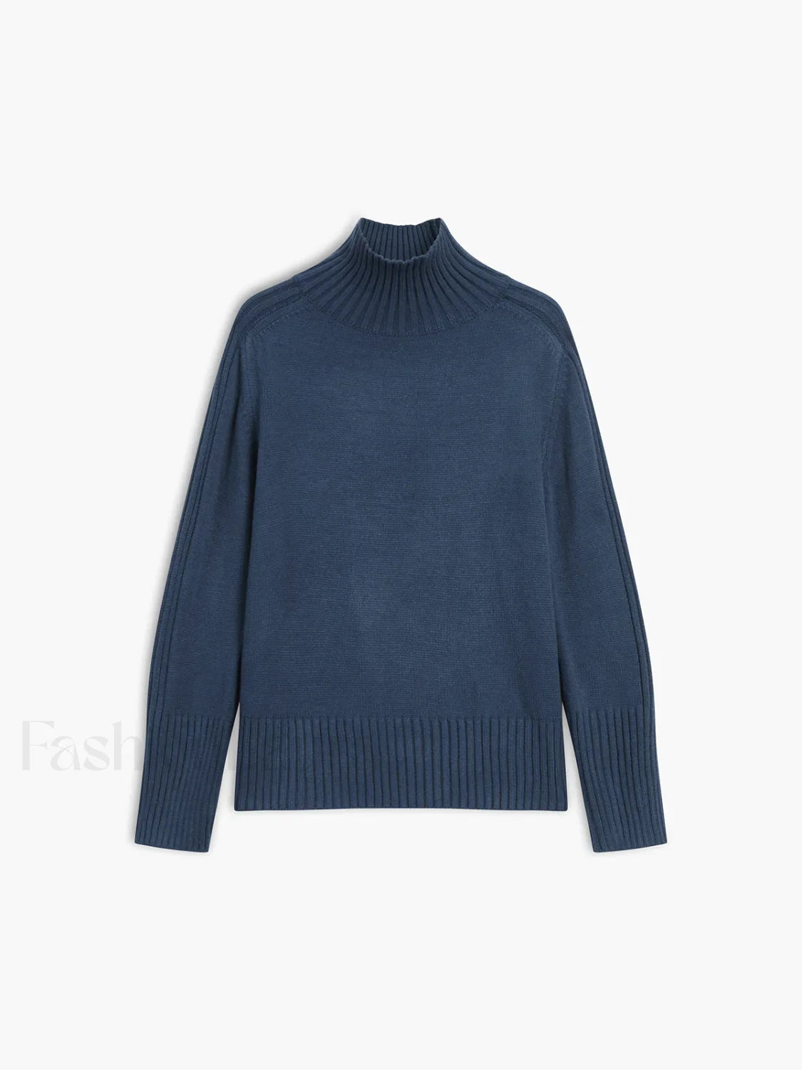 Solid High Neck Knit Sweater