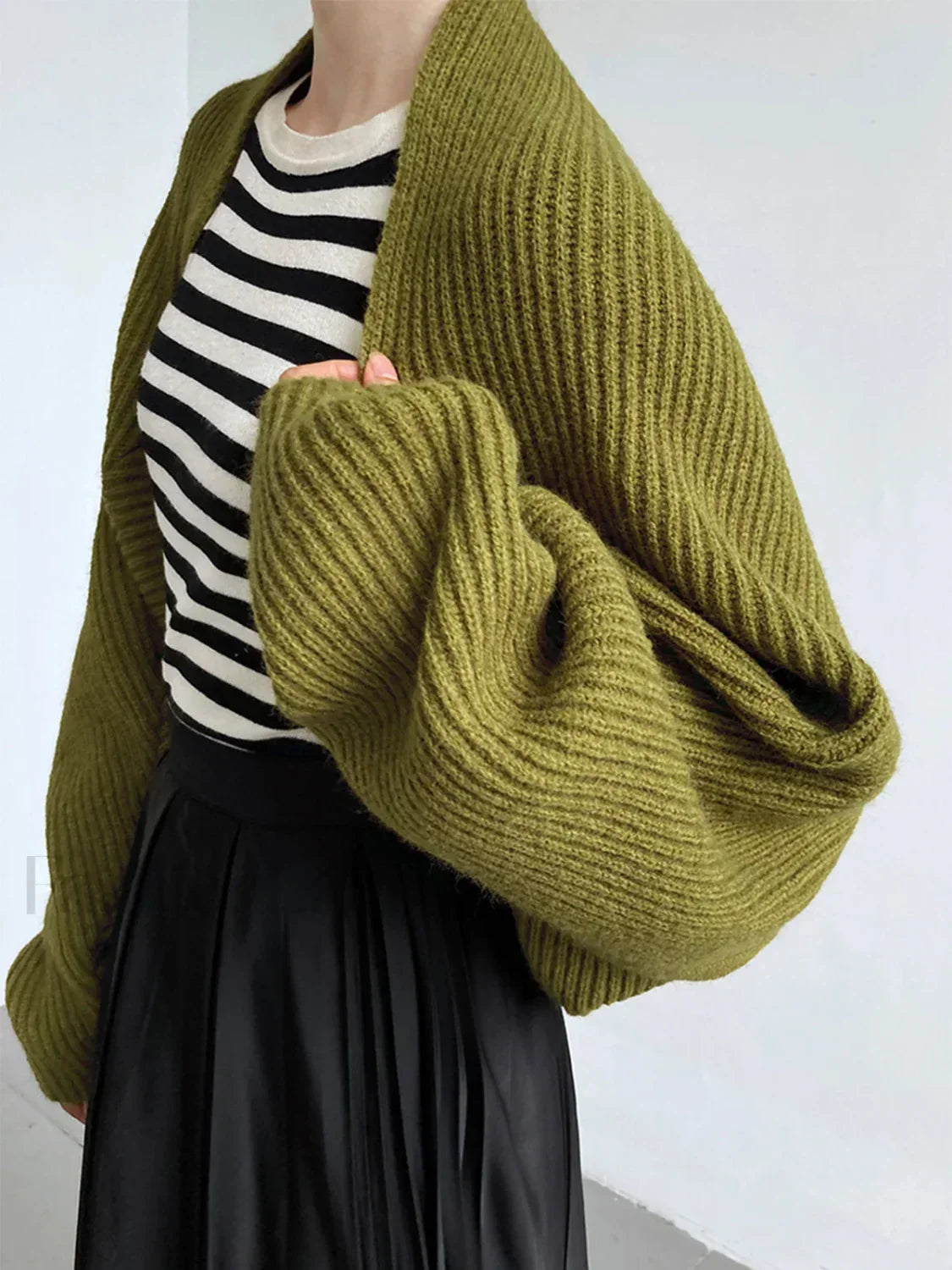 Solid Open-Front Graceful Shrug Sweater