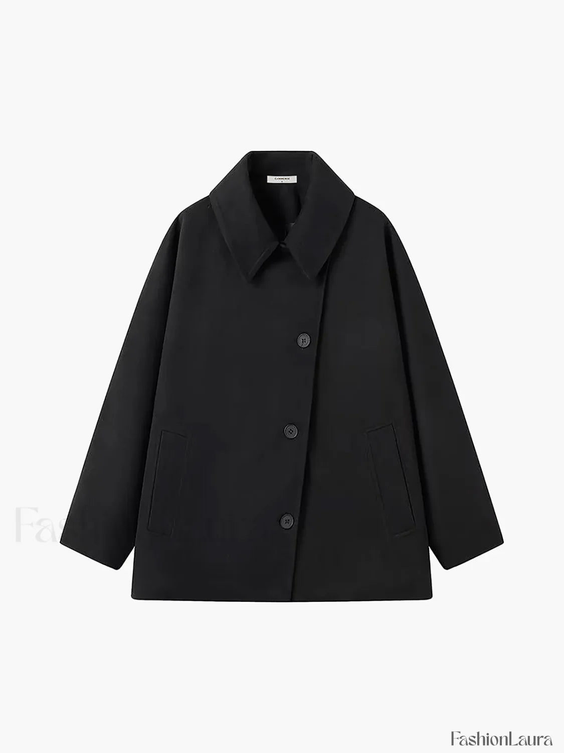 Solid Oversized Graceful Pocket Button Coat
