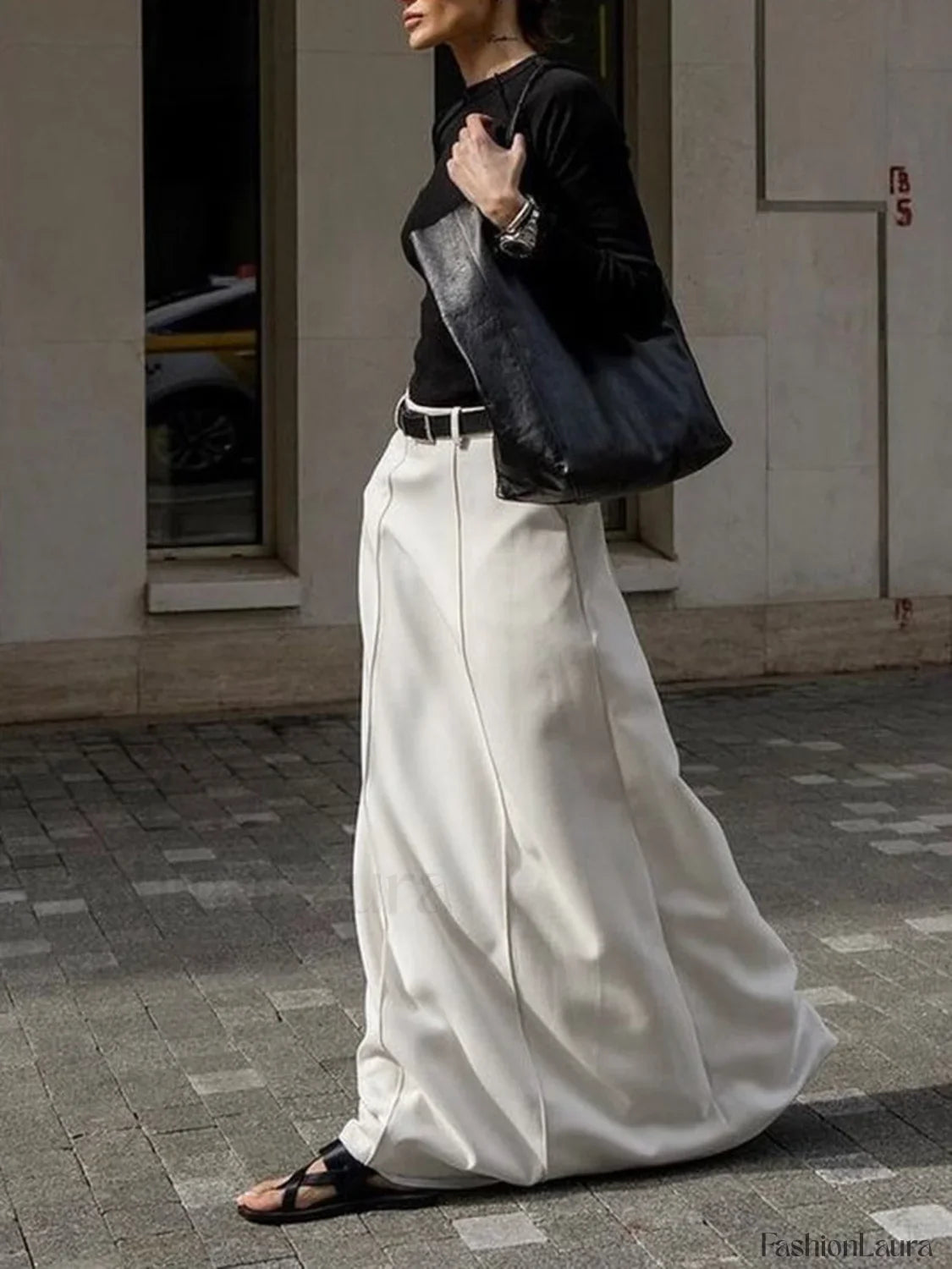 Solid Pleated Graceful Maxi Skirt