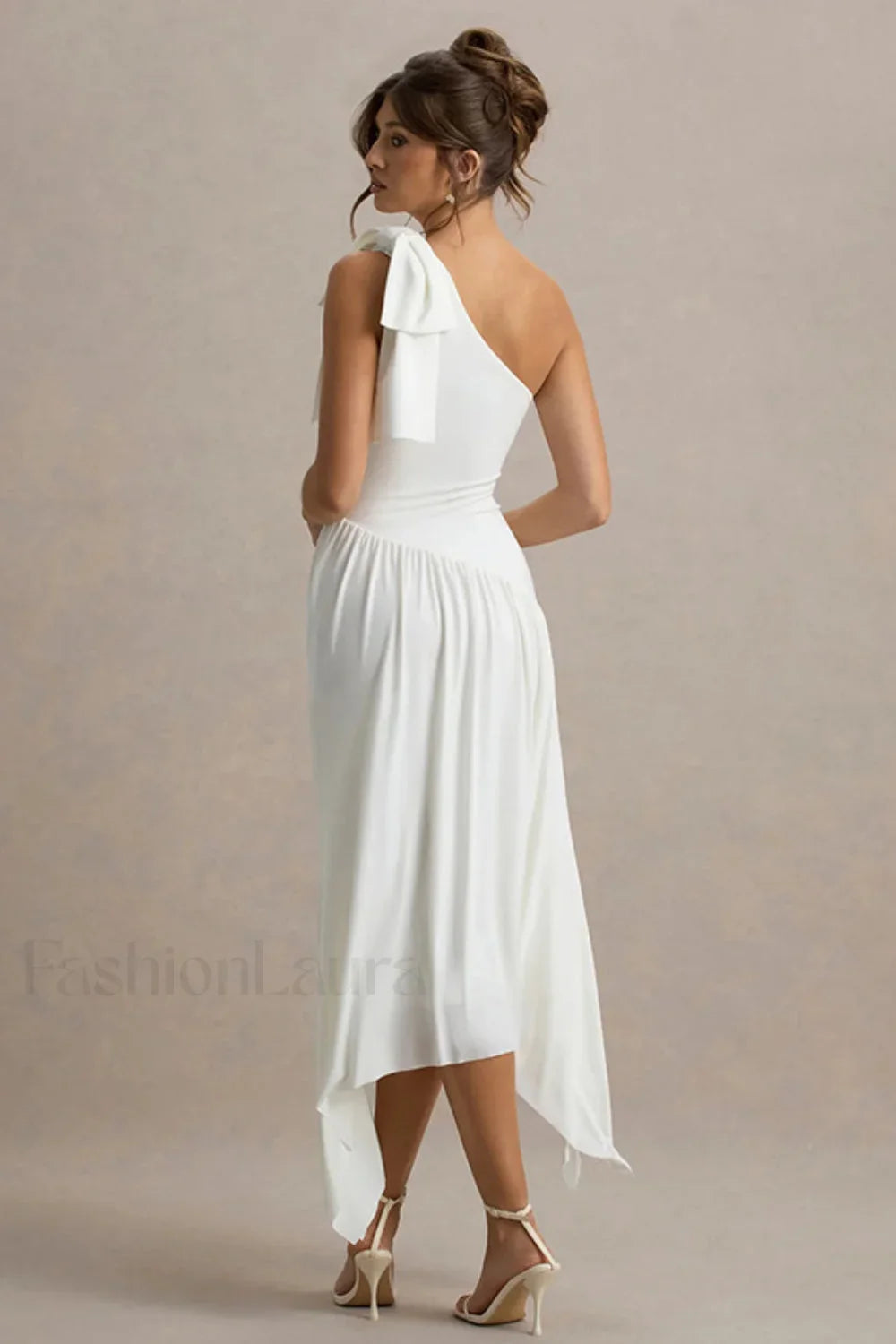 Solid Sleeveless One-Shoulder Maxi Dress