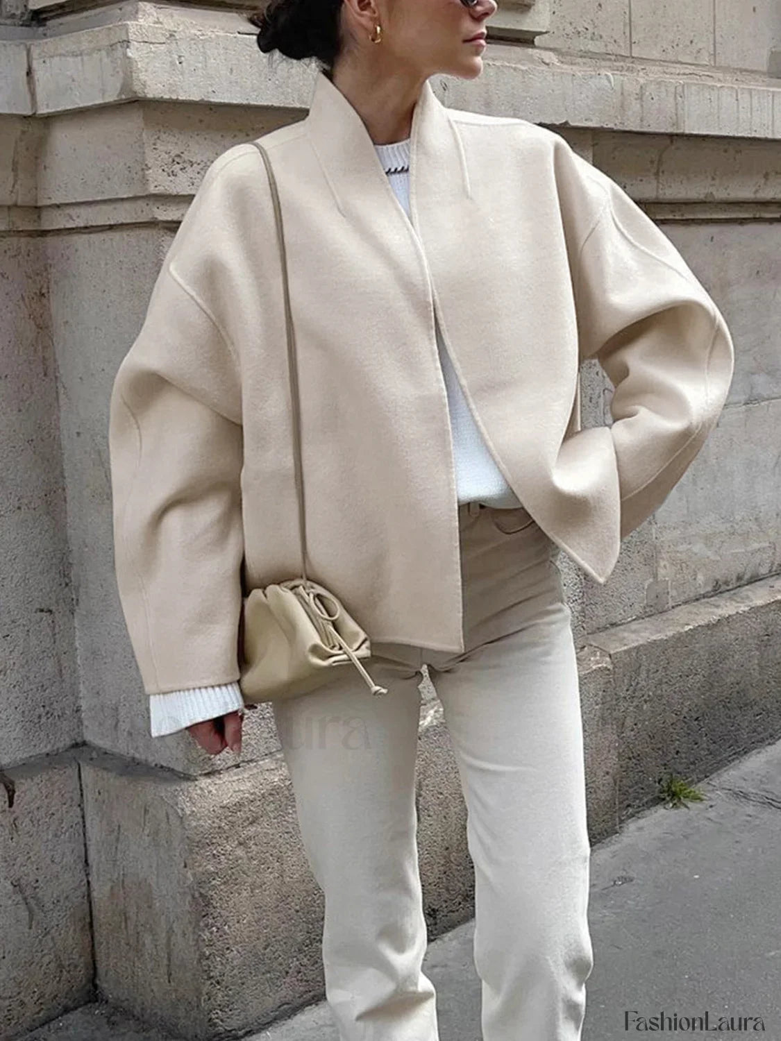 Solid Stand Graceful Collar Coat