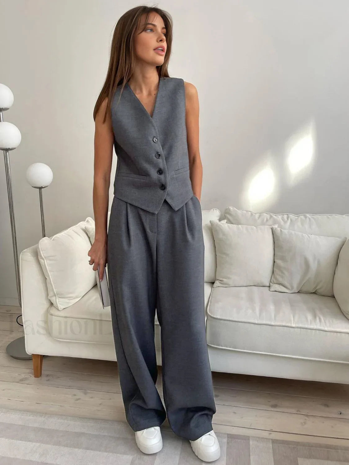 Solid Structured Graceful Suit Pants
