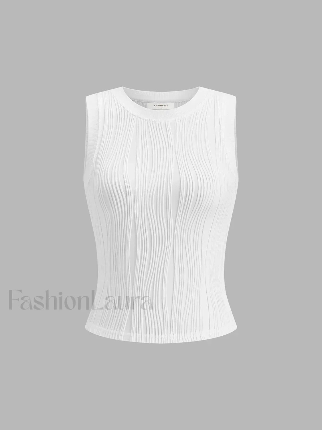 Solid Wavy Textured Tank Top