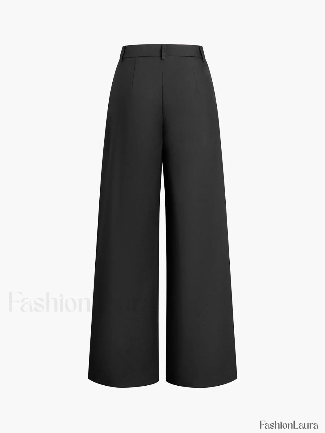 Solid Wide Leg Pants Without Belt
