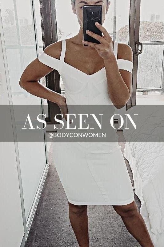 Sophia Bandage Dress - White Pearl