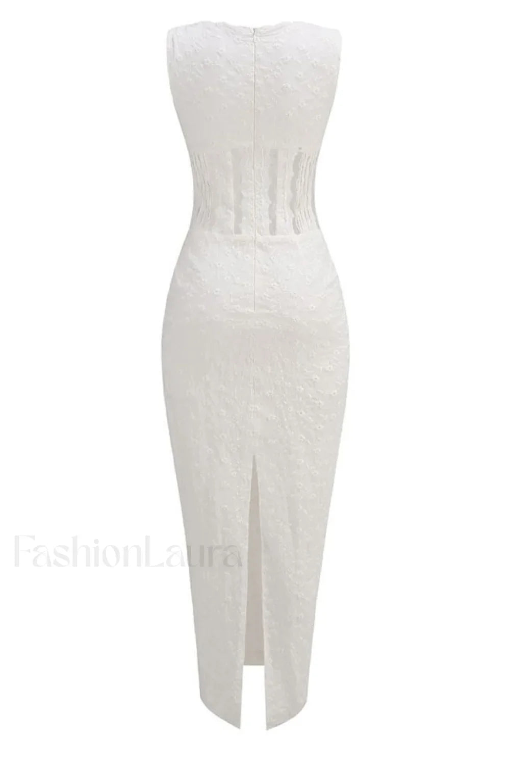 Sophina English Embroidery Charming Deep V Maxi Dress