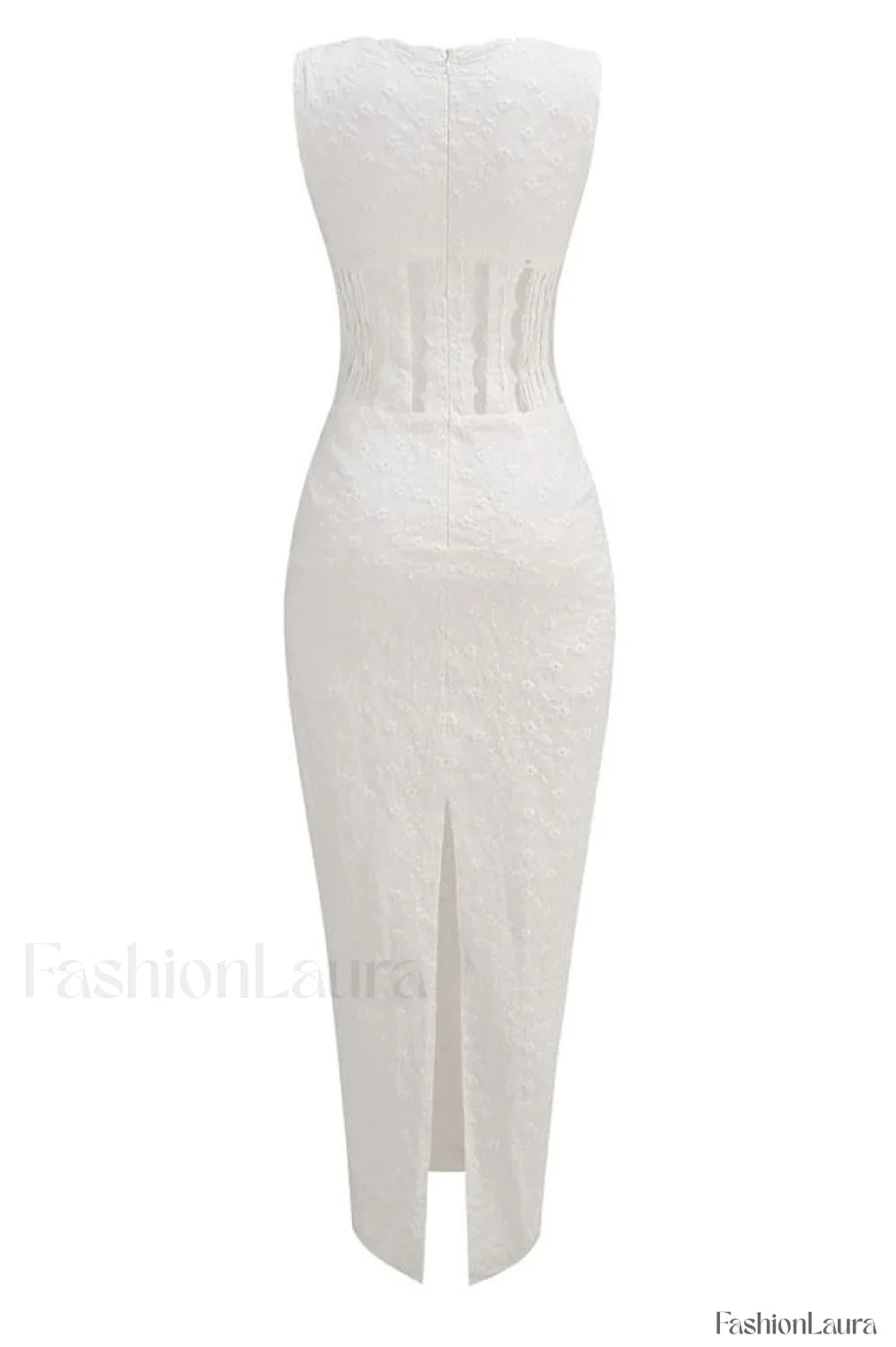 Sophina English Embroidery Charming Deep V Maxi Dress