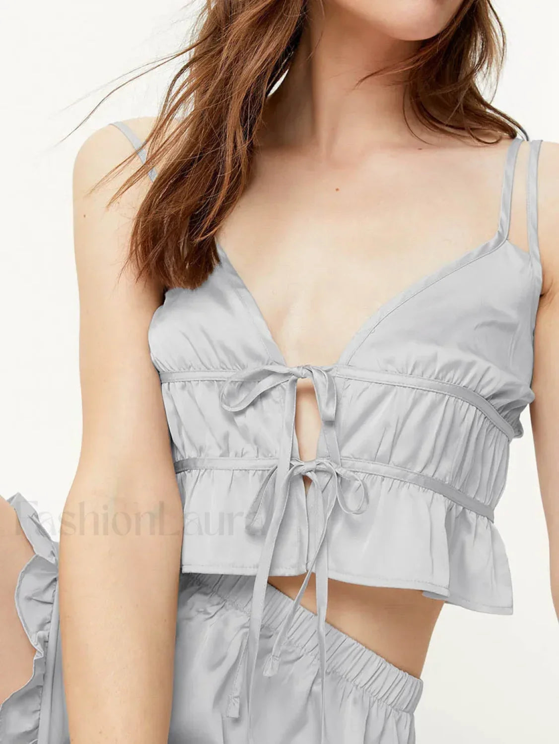 Spaghetti Strap Crop Shorts Two Piece Set