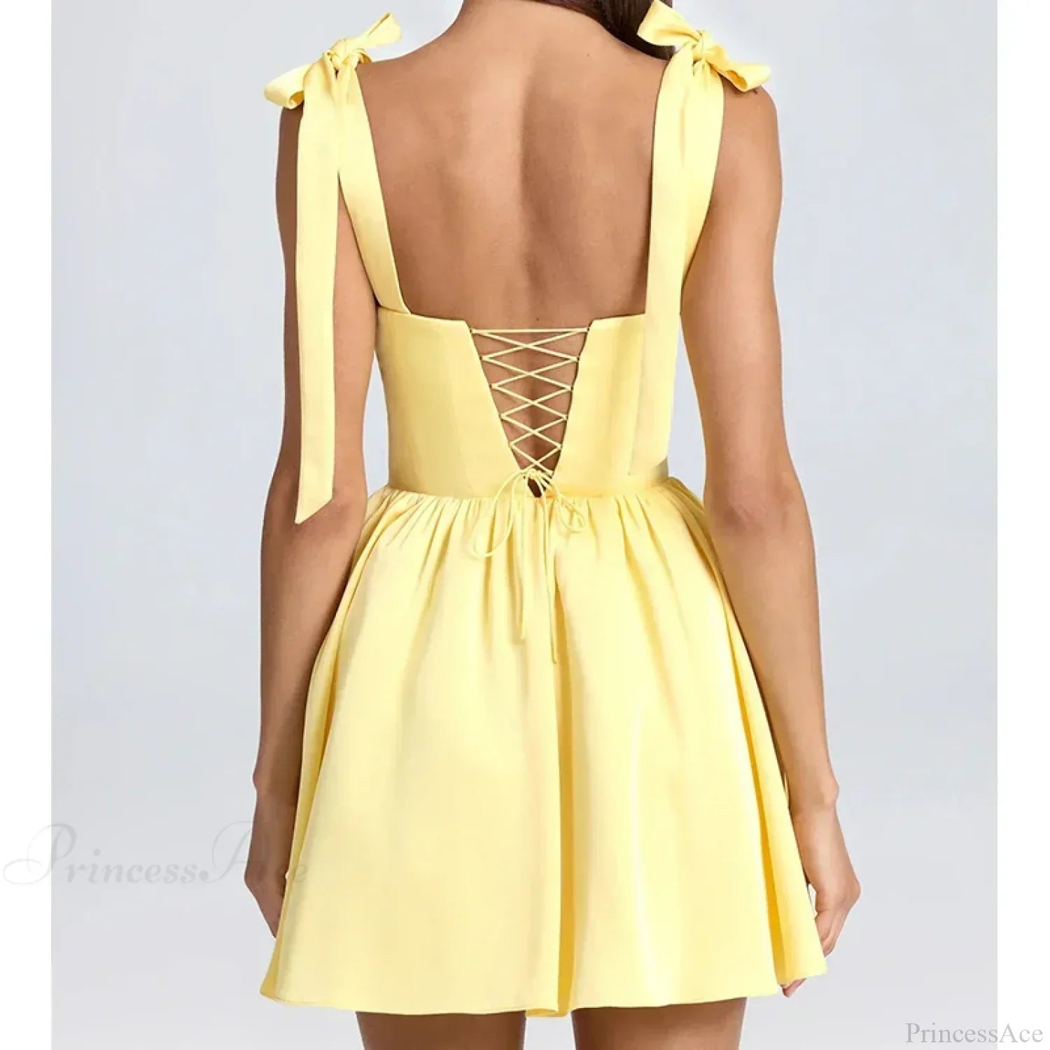 Spaghetti Strap Lace-Up Mini Dress - View 2