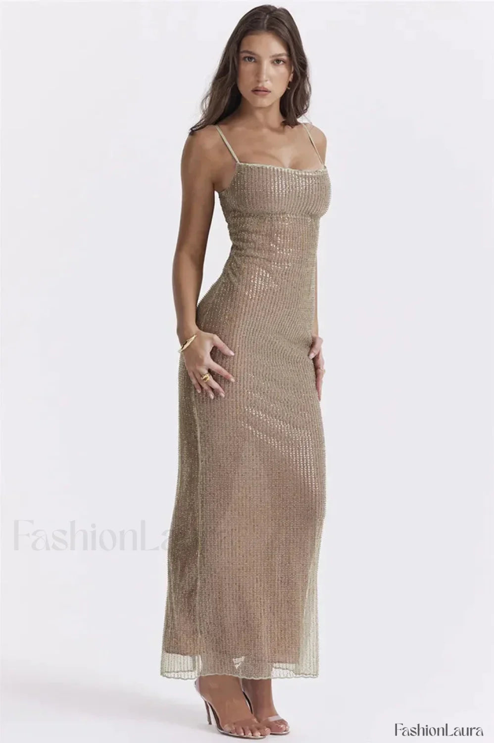 Sparkle Sequined Stylish Fit Maxi Dress