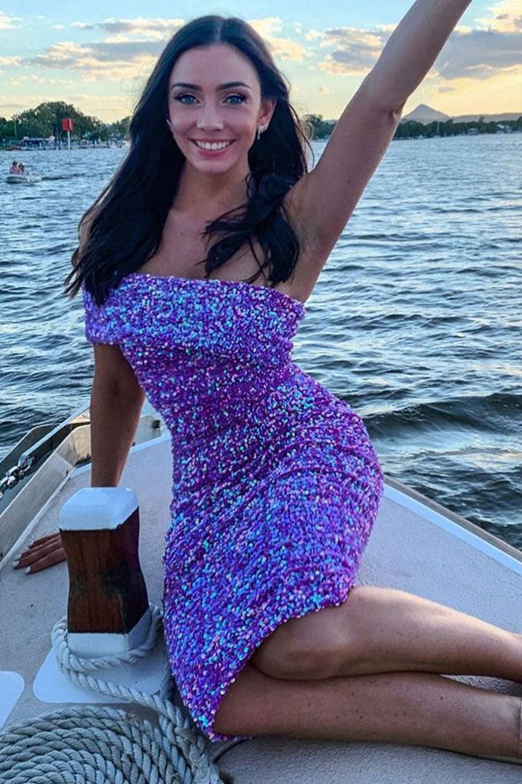 Sequin Off Shoulder Bodycon Midi Dress