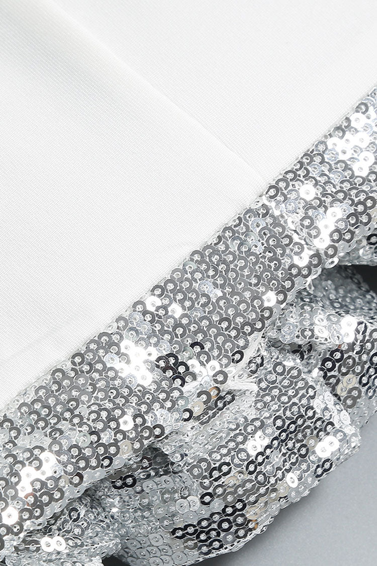 Sparkly Rosette Spaghetti Strap Sleeveless Bodycon Sequin Party Mini Dress