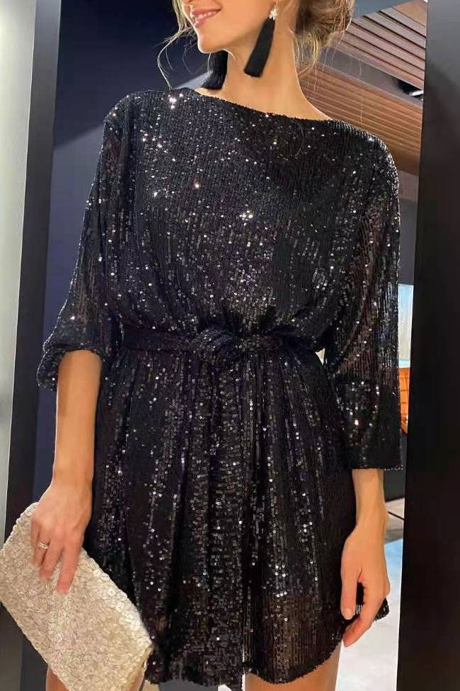 Sequin Long Sleeve Maxi Dress Party