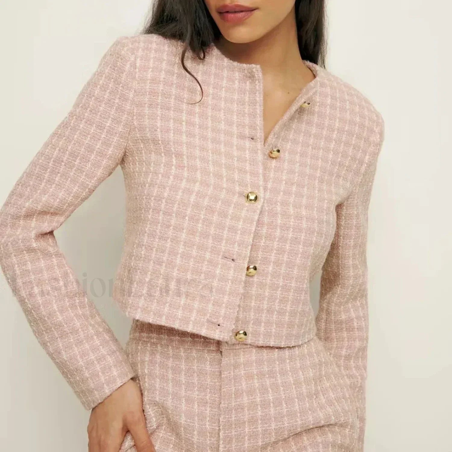 Spliced Button Shorts Two Piece Set