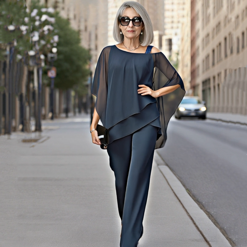 SARAH | Chiffon Top & Wide-Leg Pants 2-Piece Set