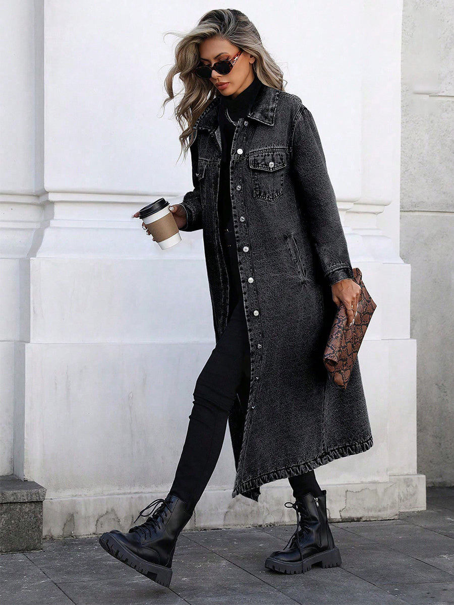 MAYA™ - ELEGANT DENIM LONG JACKET