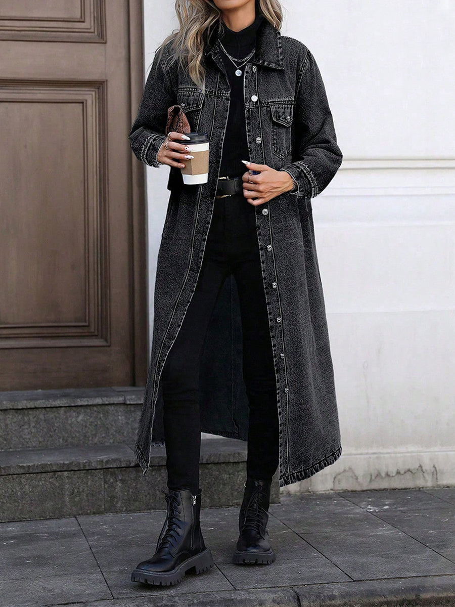 MAYA™ - ELEGANT DENIM LONG JACKET