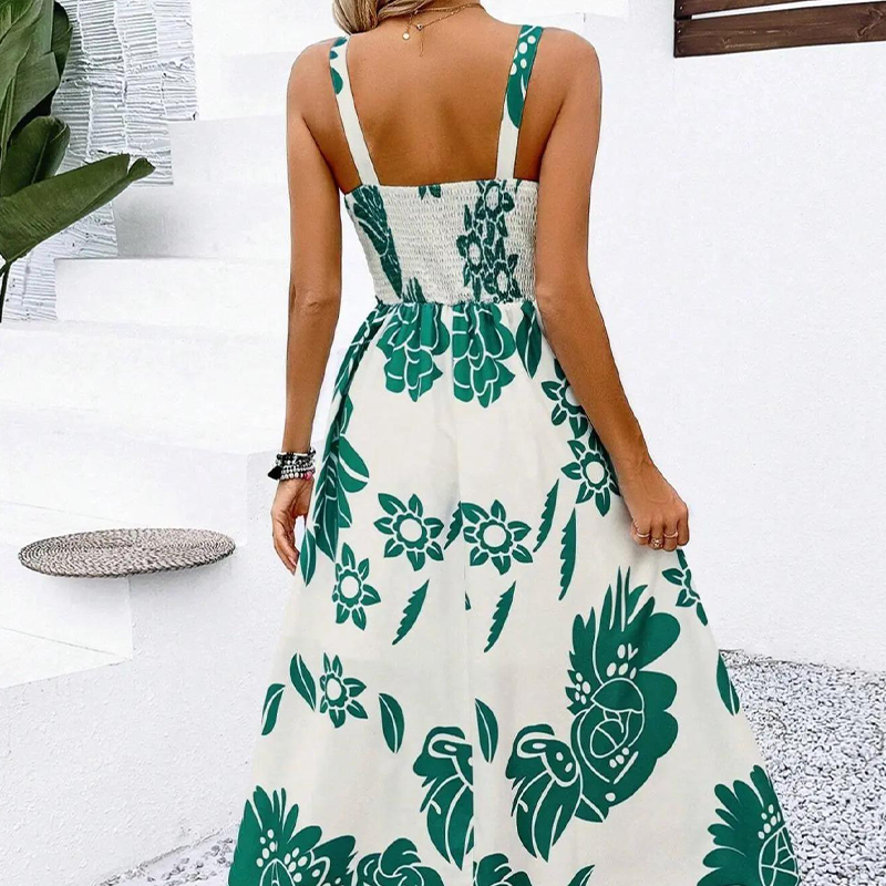 Floral Square Neck A-Line Midi Dress 5
