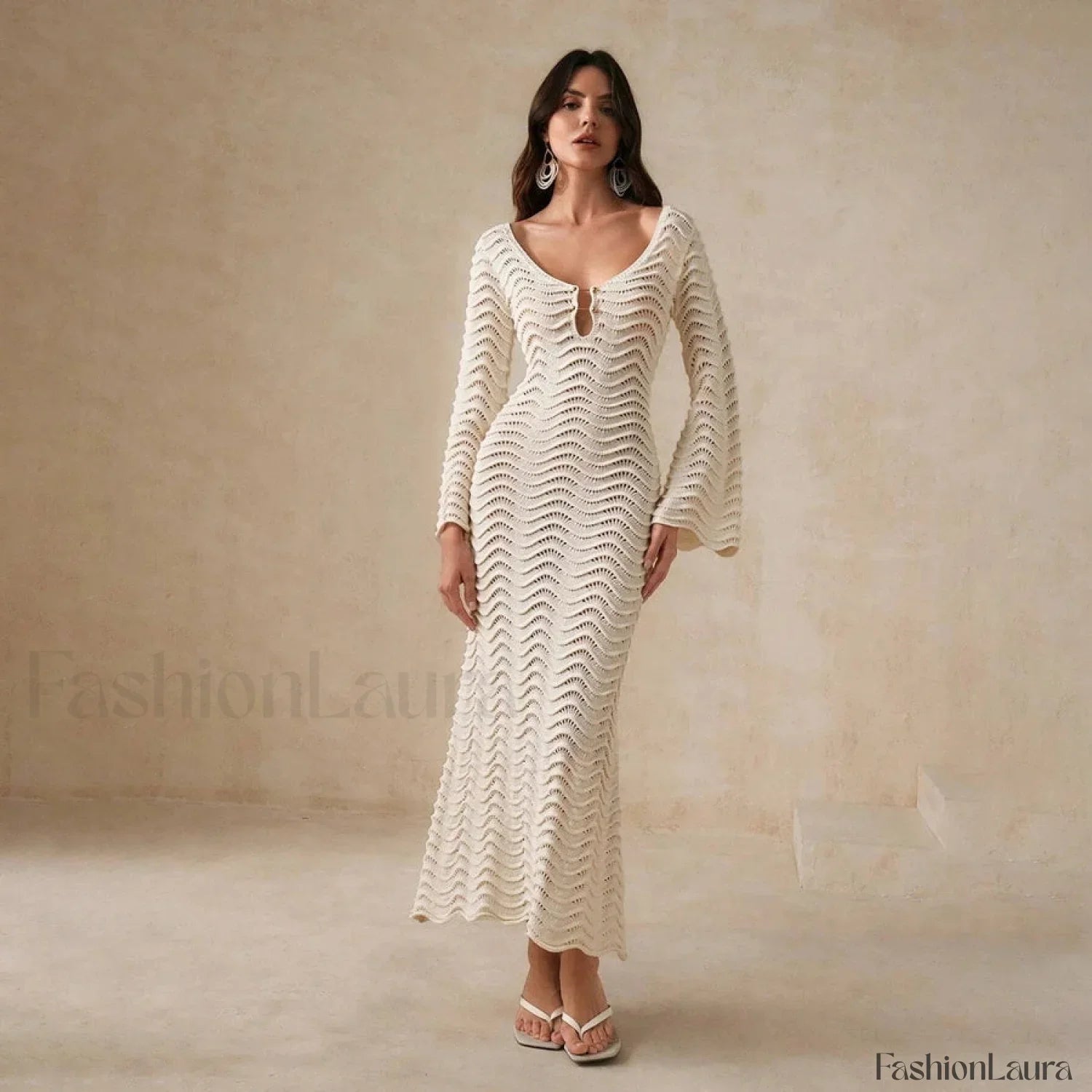 Square Neck Loose Jumper Cover Up