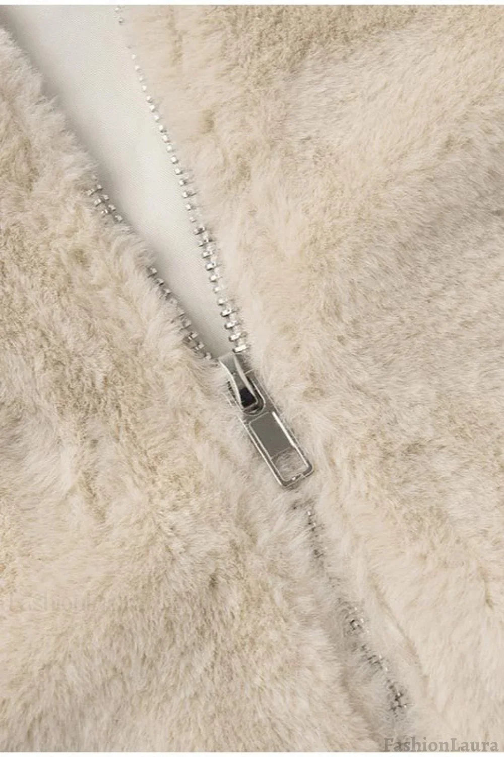 Stand Collar Faux Fur Cropped Jacket