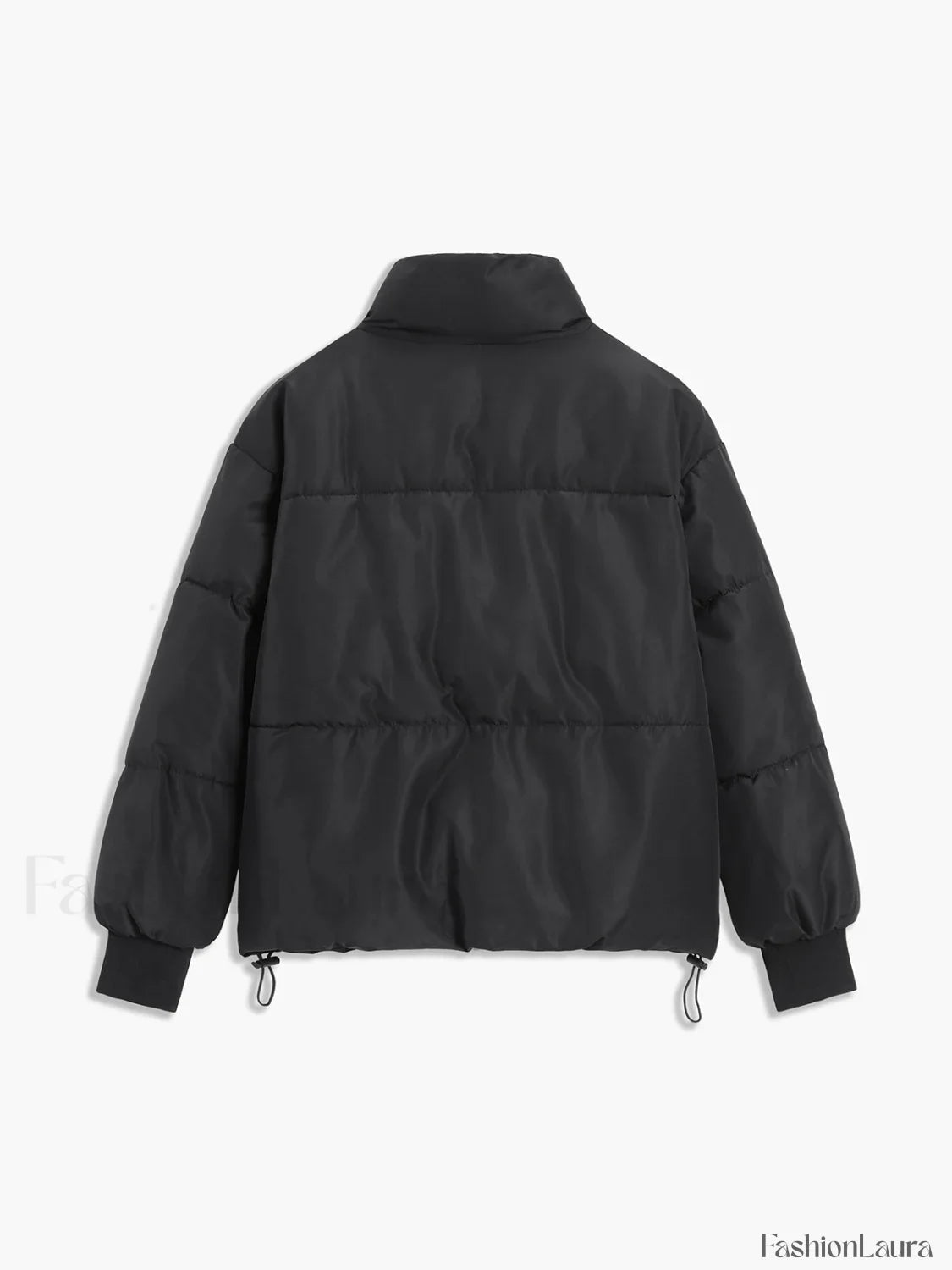 Stand Collar Zip Trendy Up Puffer Coat